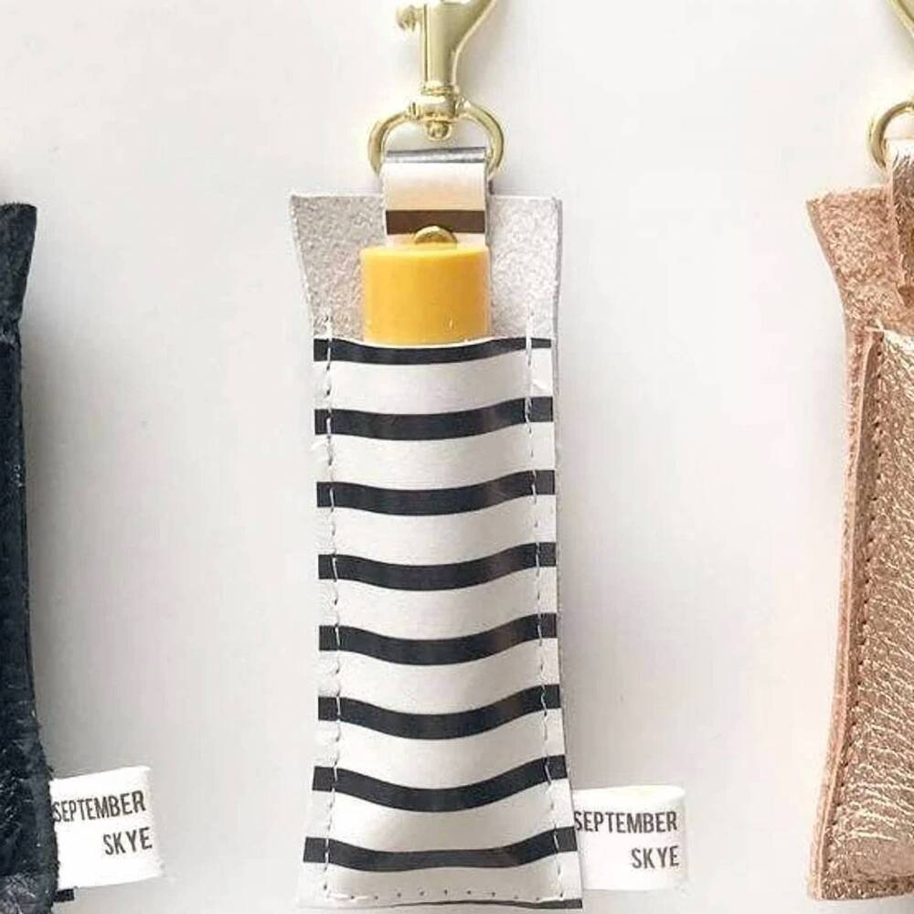 NEW SEPTEMBER SKYE BAGS & ACCESSORIES women's leather lip balm and lipstick hold
